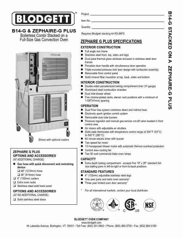 Blodgett Convection Oven B14-G-page_pdf